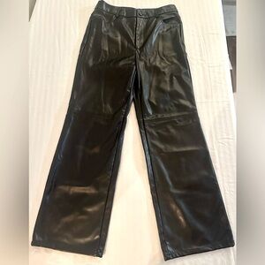 Black Polyurethane Pants